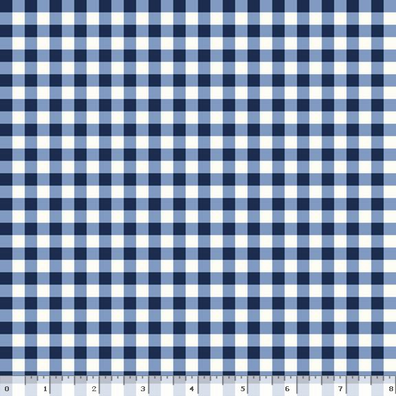 Gingham Weaves | 1/4" Gingham Check - Navy | Yarn-Dyed Cotton