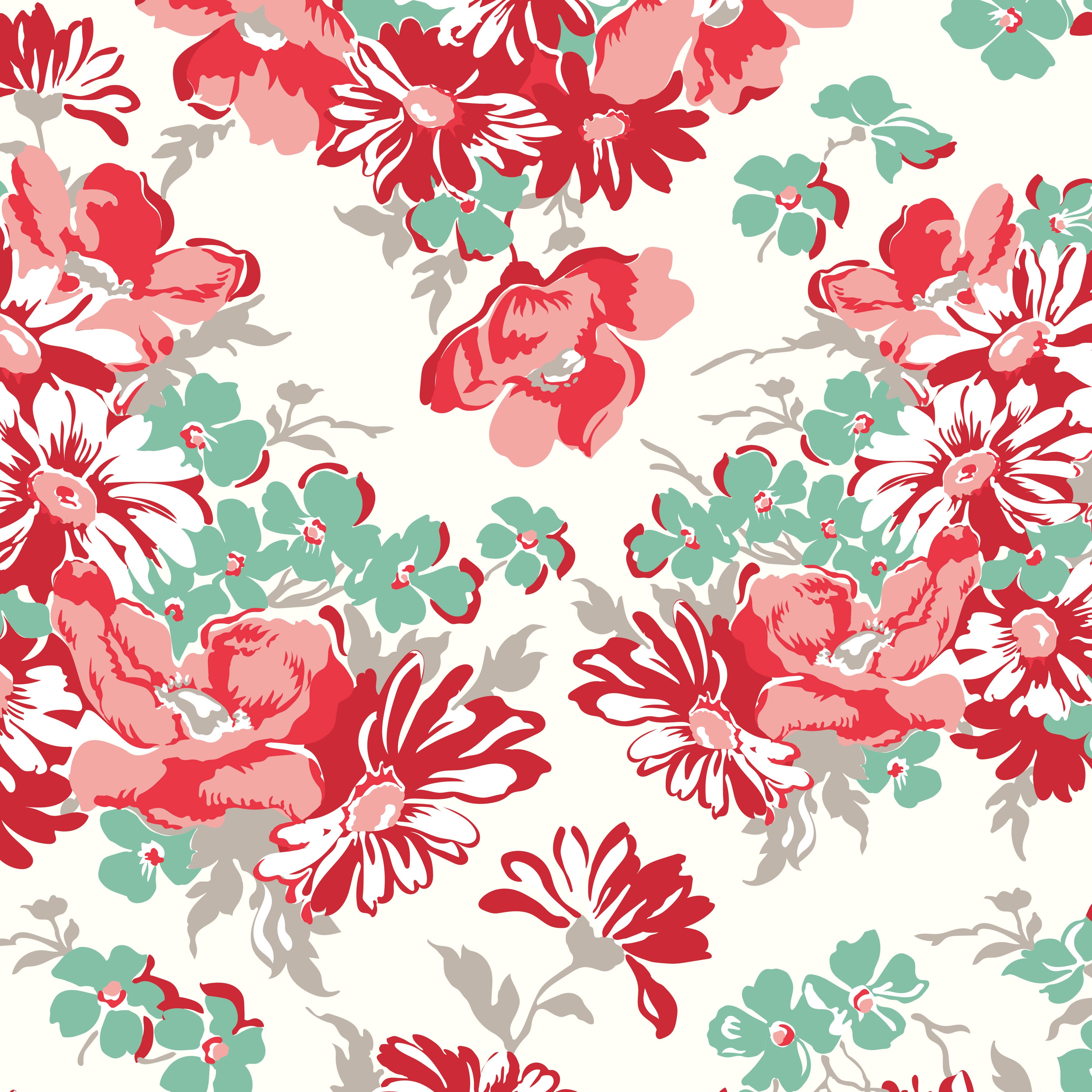 Cook Book | 108" Wide Back Floral Cayenne by Lori Holt for Riley Blake