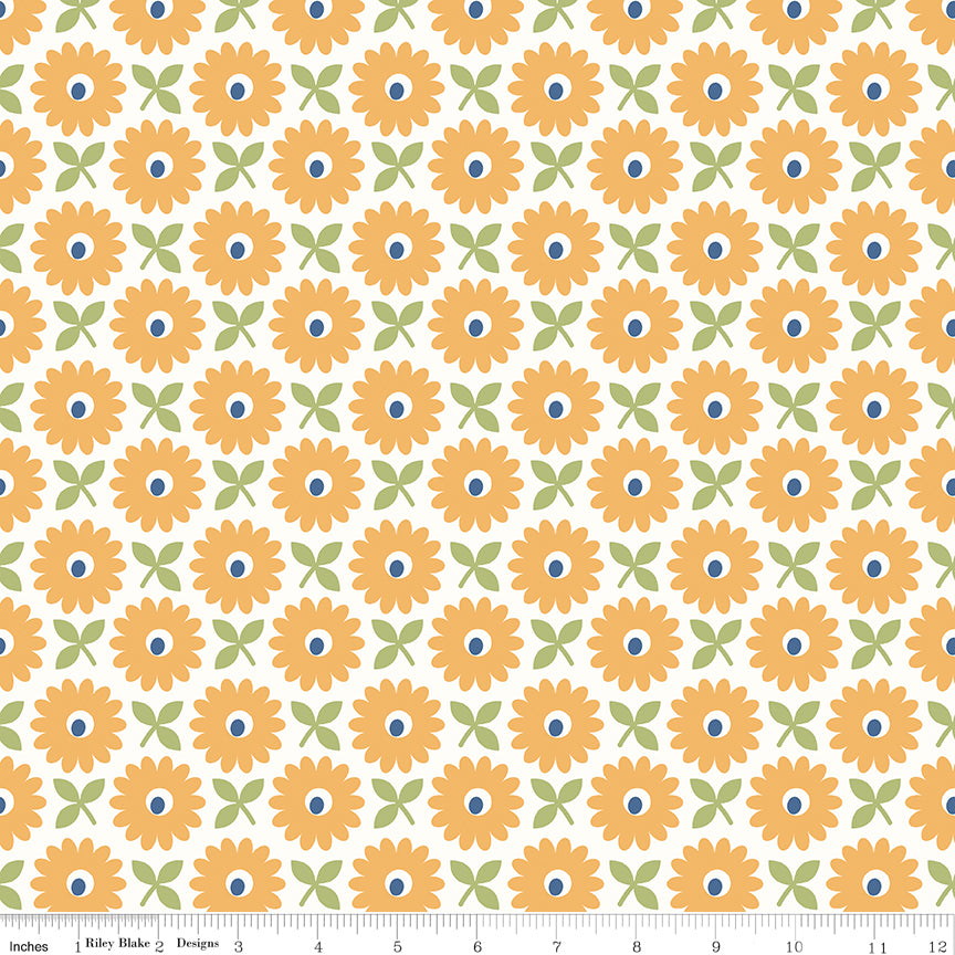 Home Town | 108" Wide Backing Fabric - Heirloom Daisy by Lori Holt for Riley Blake | WB13601-HEIRDAISY