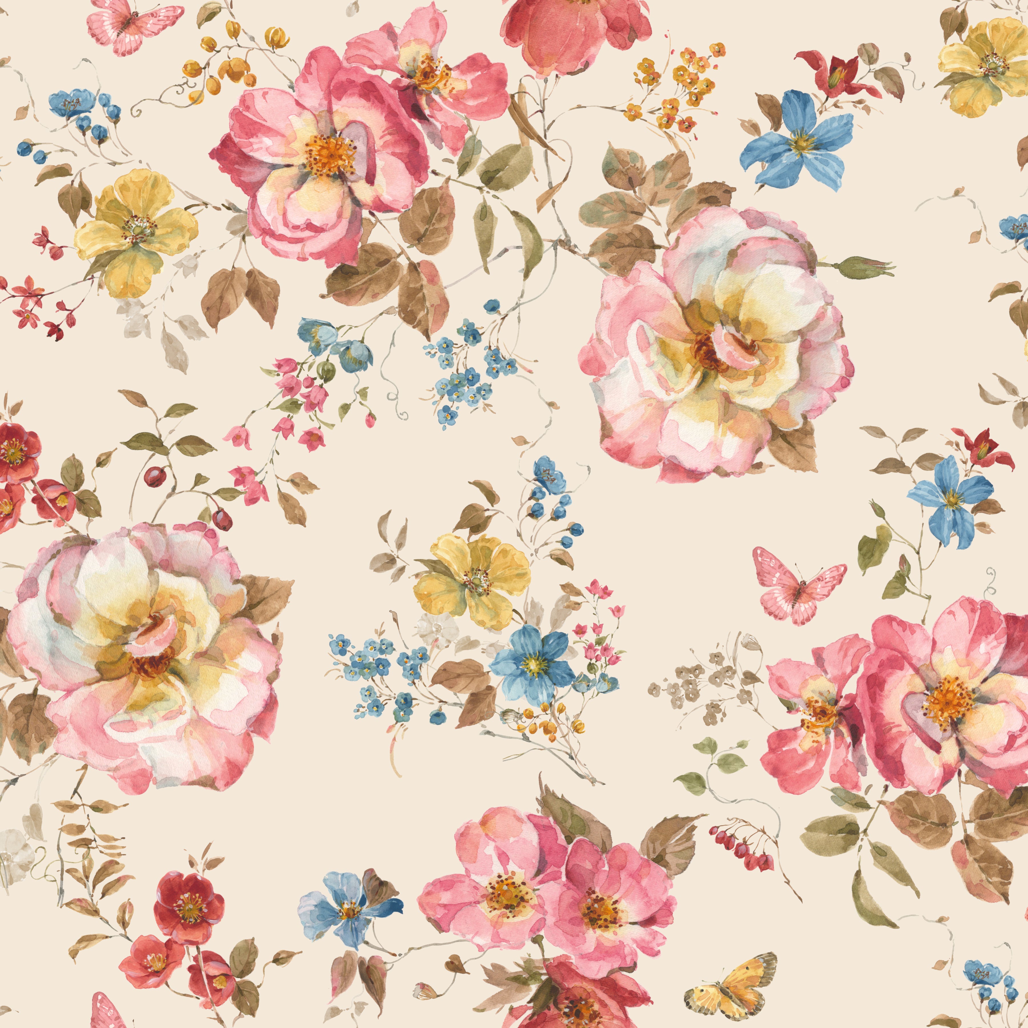 Countryside | Floral Sand 108" Wide Back by Lisa Audit for Riley Blake | WB14538-SAND