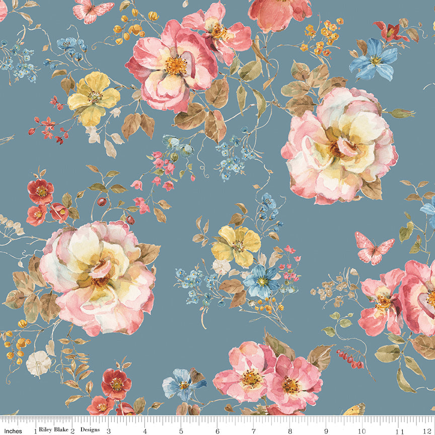 Countryside | Floral Storm 108" Wide Back by Lisa Audit for Riley Blake | WB14538-STORM