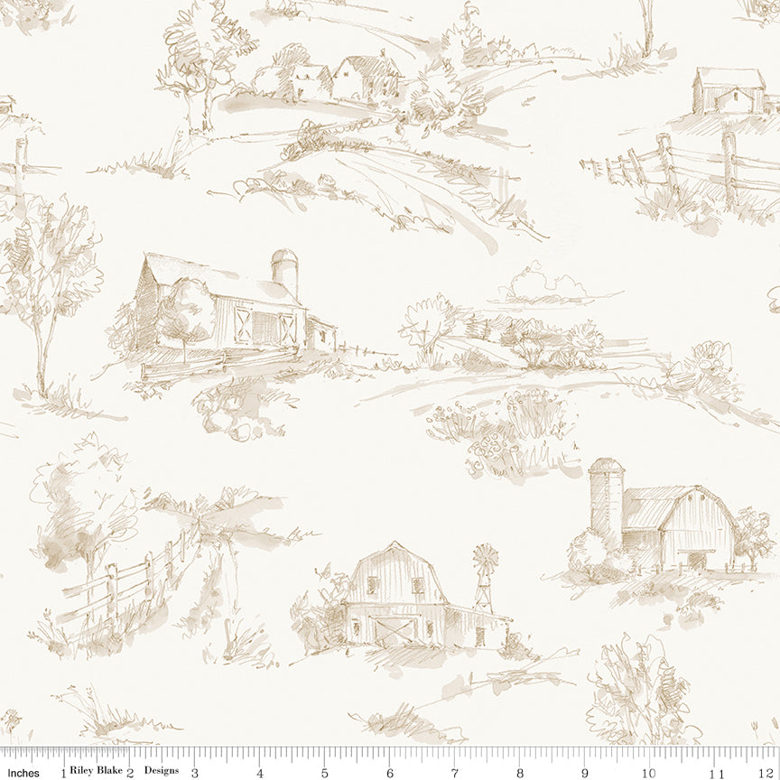 Countryside | Scenery Sand 108" Wide Back by Lisa Audit for Riley Blake | WB14539-SAND