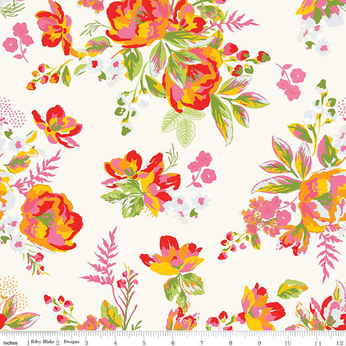 Picnic Florals - Floral Cream 108" Wide Backing by My Mind's Eye for Riley Blake