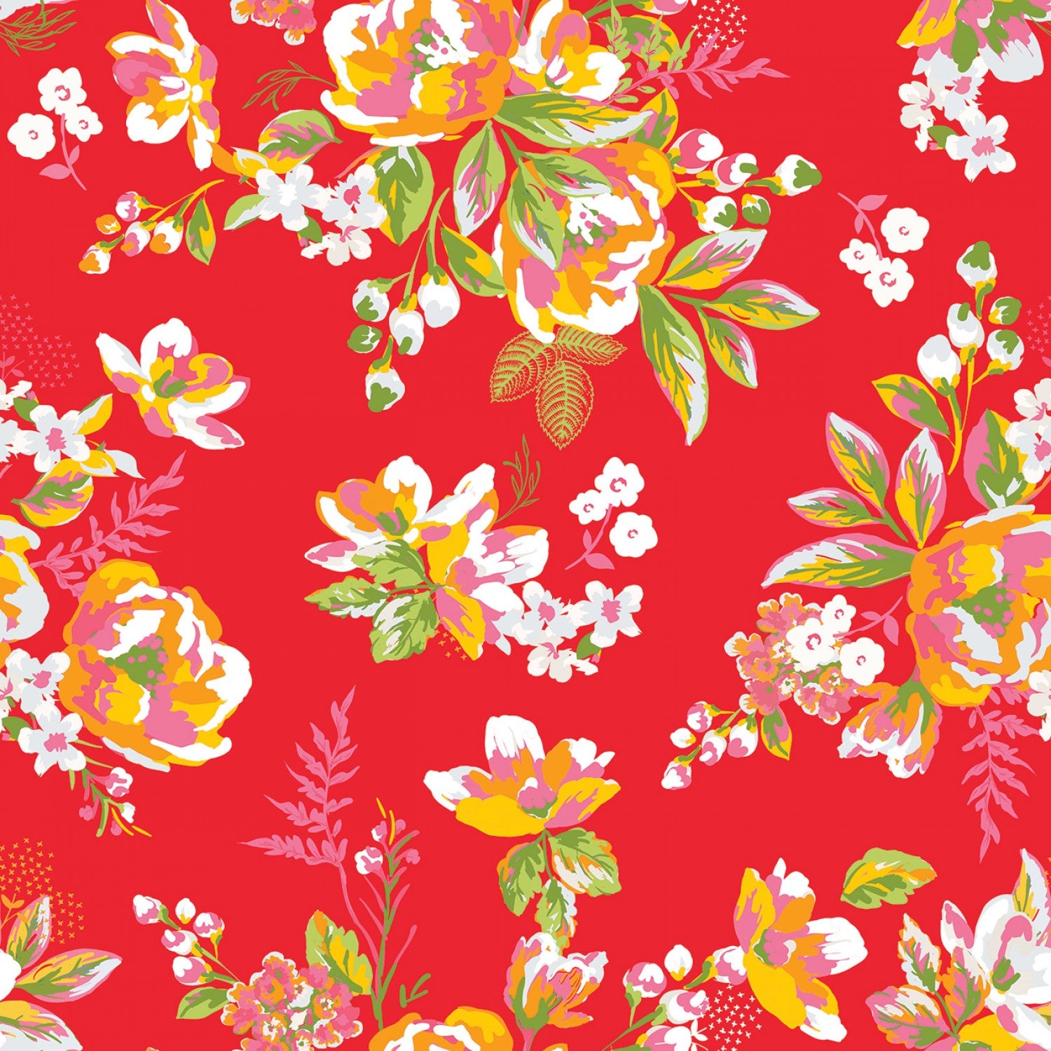 Picnic Florals | Floral Red 108" Wide Backing by My Mind's Eye for Riley Blake | WB14618-RED