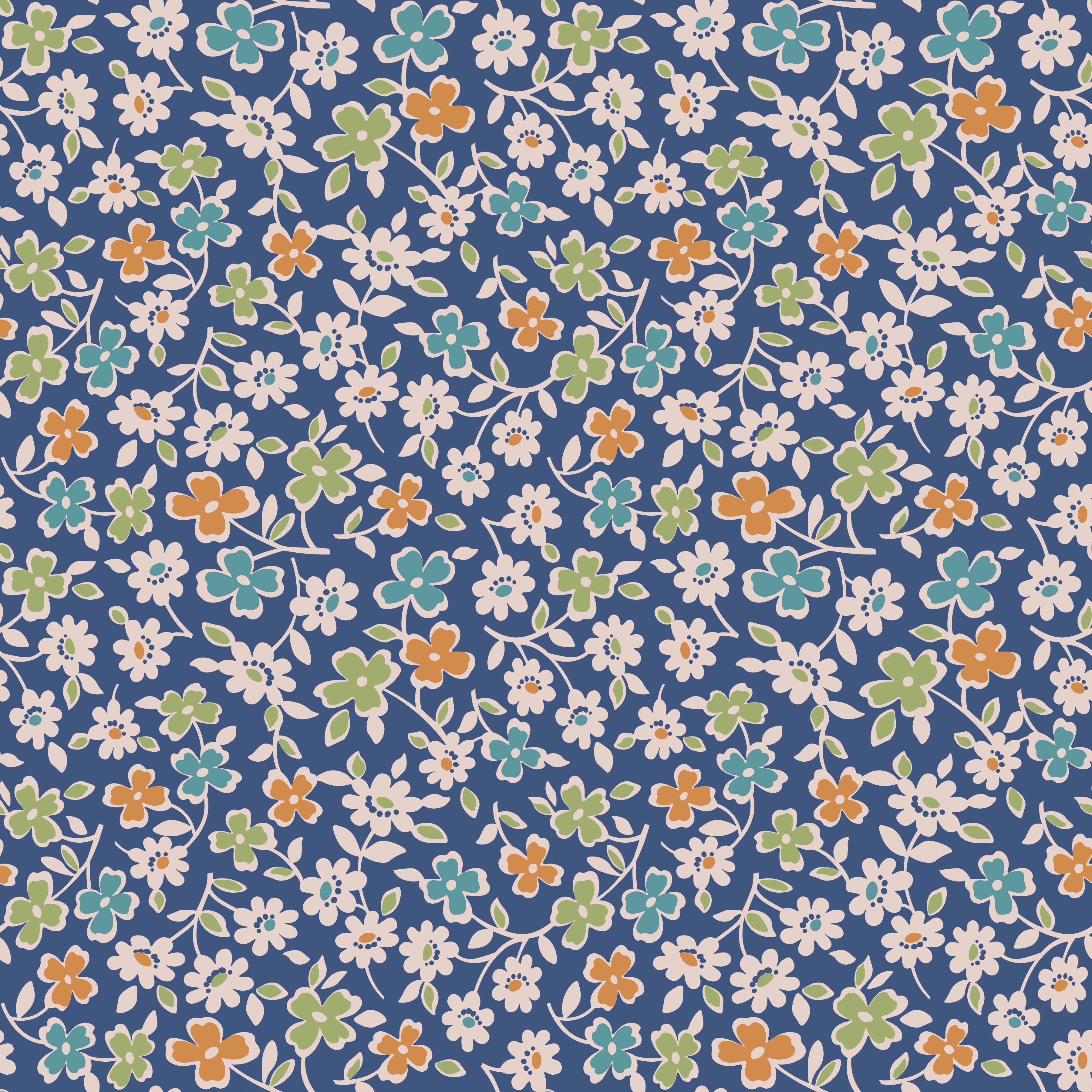 Autumn | Cosmos Denim 108" Wide Backing by Lori Holt for Riley Blake | WB14672-DENIM