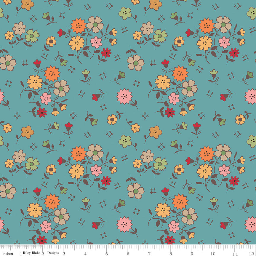 Autumn | Floral Raindrop 108" Wide Backing by Lori Holt for Riley Blake | WB14673-RAINDROP