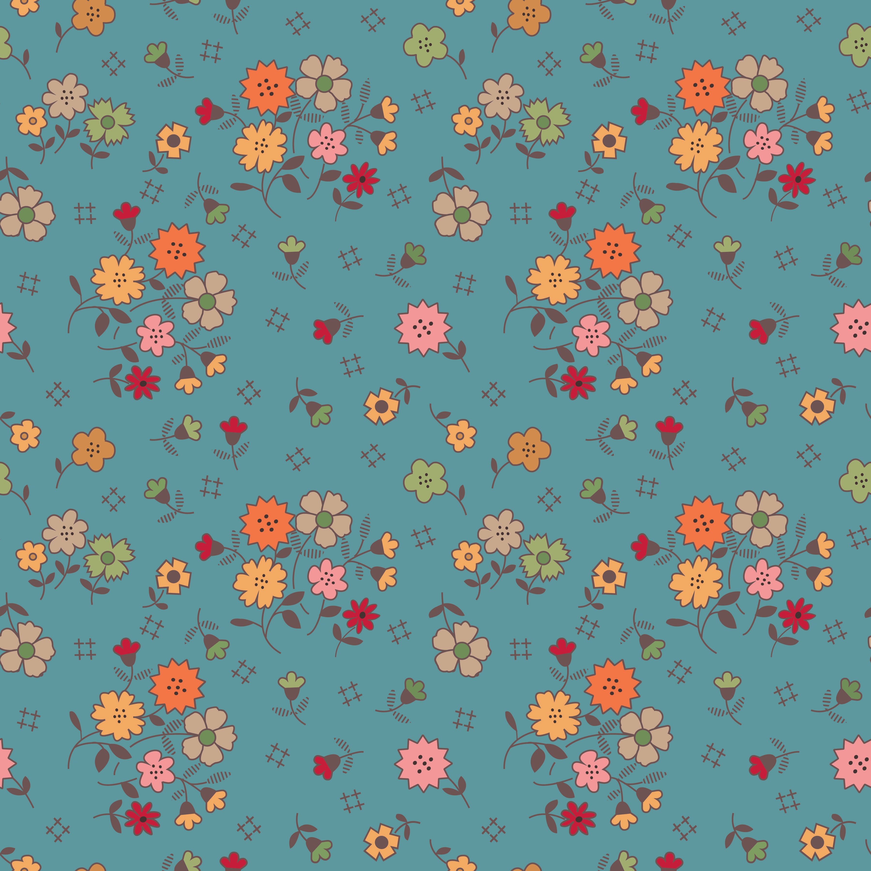 Autumn | Floral Raindrop 108" Wide Backing by Lori Holt for Riley Blake | WB14673-RAINDROP