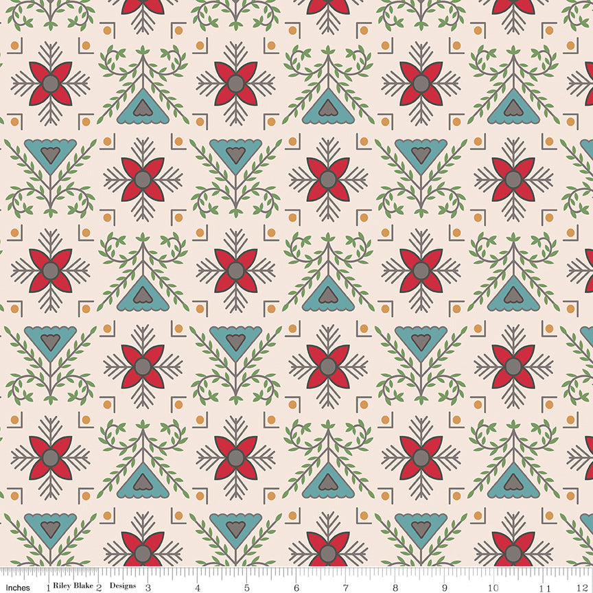 Home Town Holiday | Stitchery Schoolhouse 108" Wide Back by Lori Holt for Riley Blake | WB14928-SCHOOL | Quilt Backing