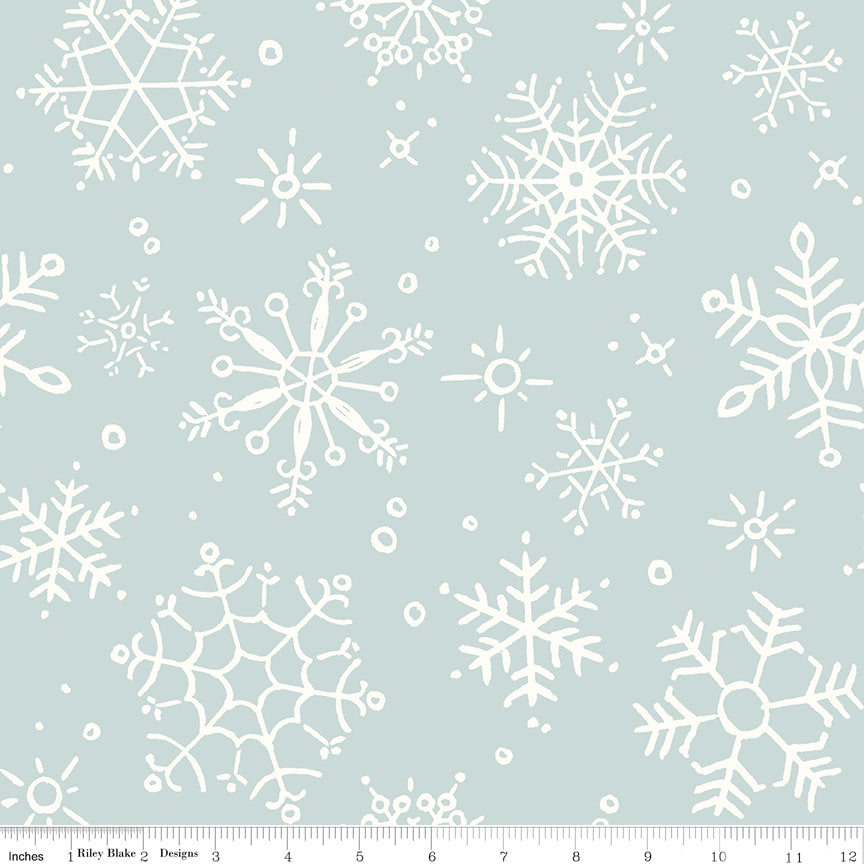 Magical Winterland | Snowflake Blue 108" Wide Back by Lisa Audit for Riley Blake | WB14949-BLUE