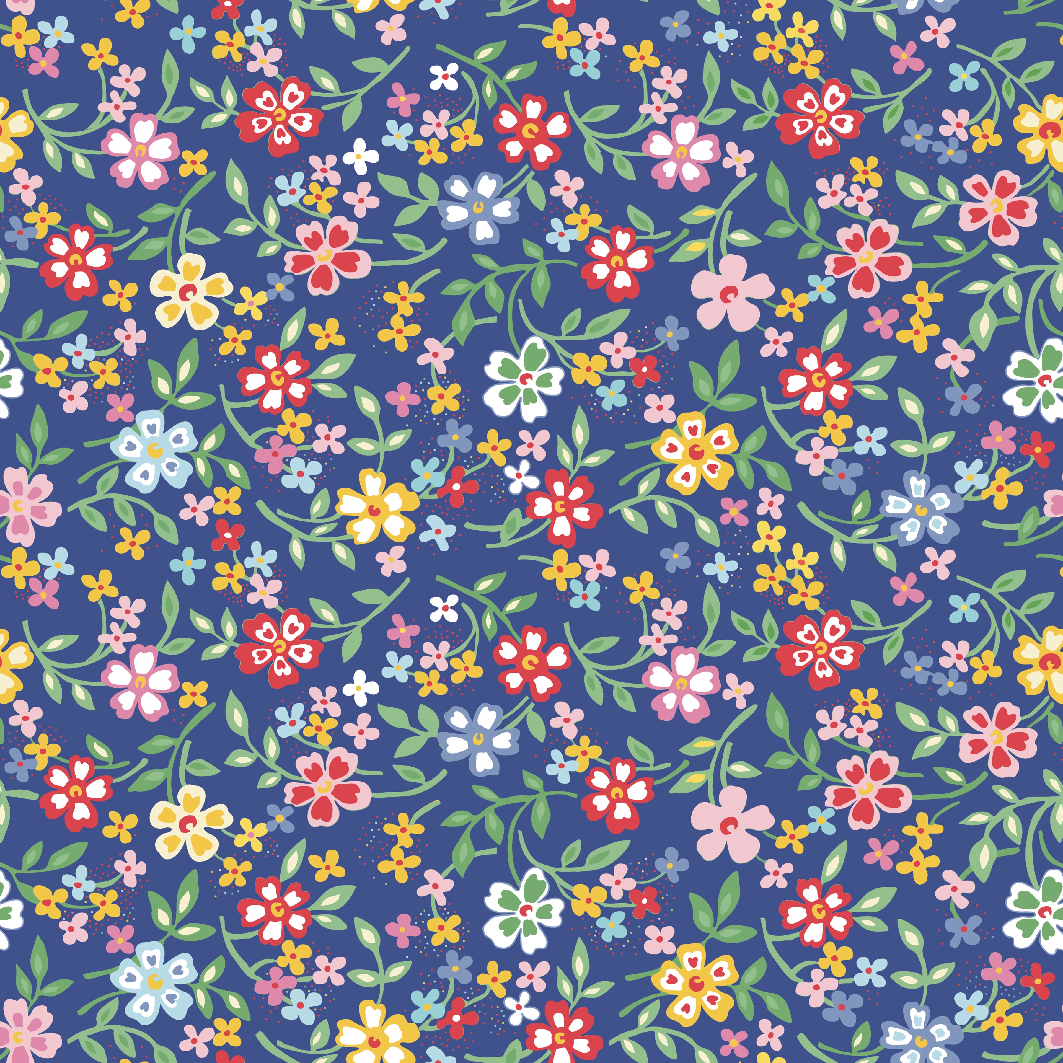 Always in Season | Blooming Bright Blue 108" Wide Backing by American Jane for Riley Blake | WB15111-BLUE