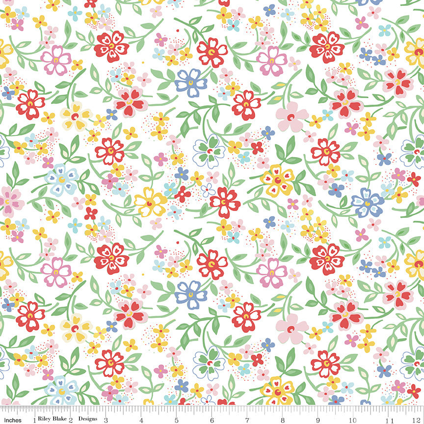 Always in Season | Blooming Bright White 108" Wide Backing by American Jane for Riley Blake | WB15111-WHITE