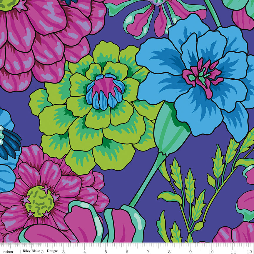 Botanic Blast | Carnations Purple 108" Wide Quilt Back by Sew Yeah Quilting for Riley Blake | WB15560-PURPLE