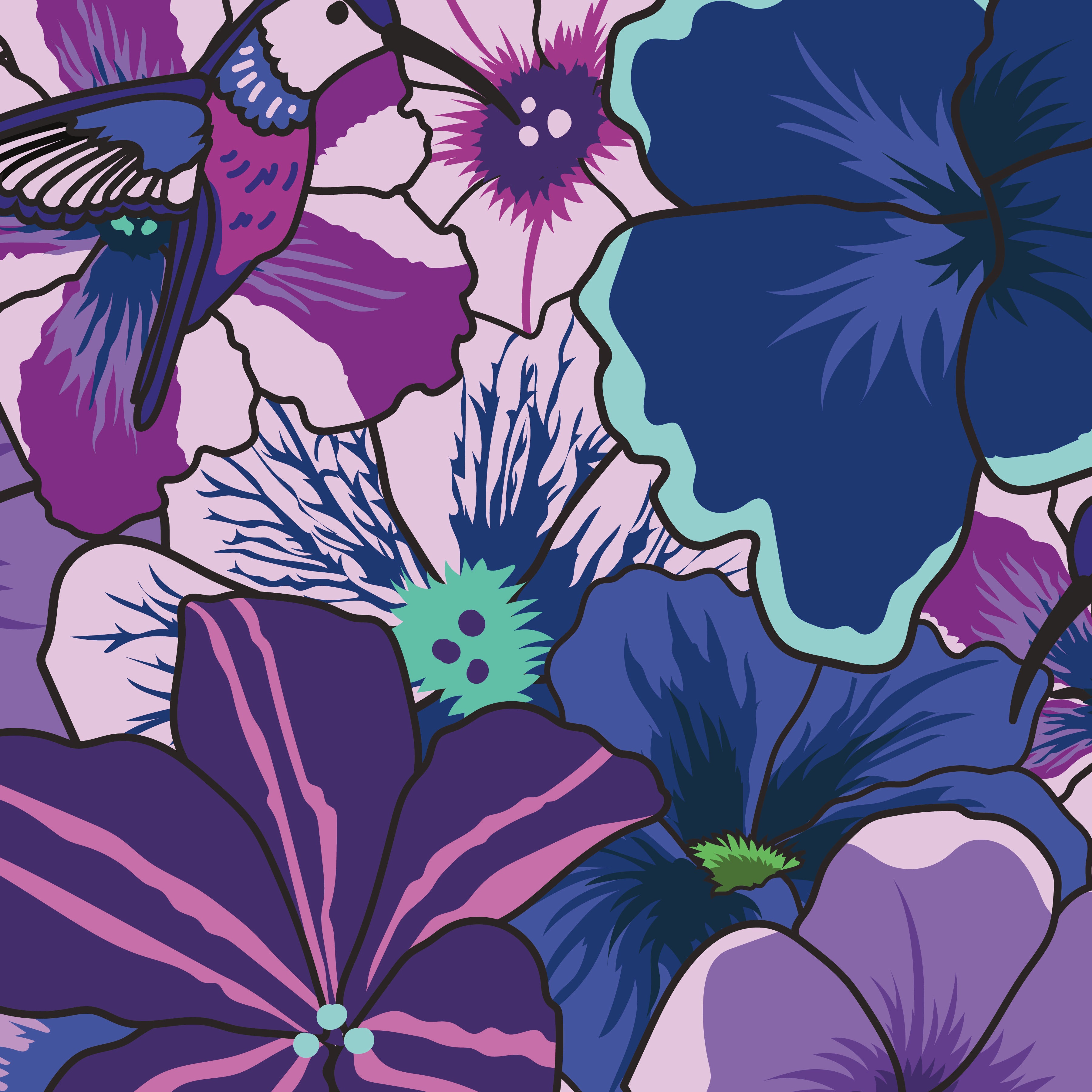 Botanic Blast | Pansies Purple 108" Wide Quilt Back by Sew Yeah Quilting for Riley Blake | WB15561-PURPLE