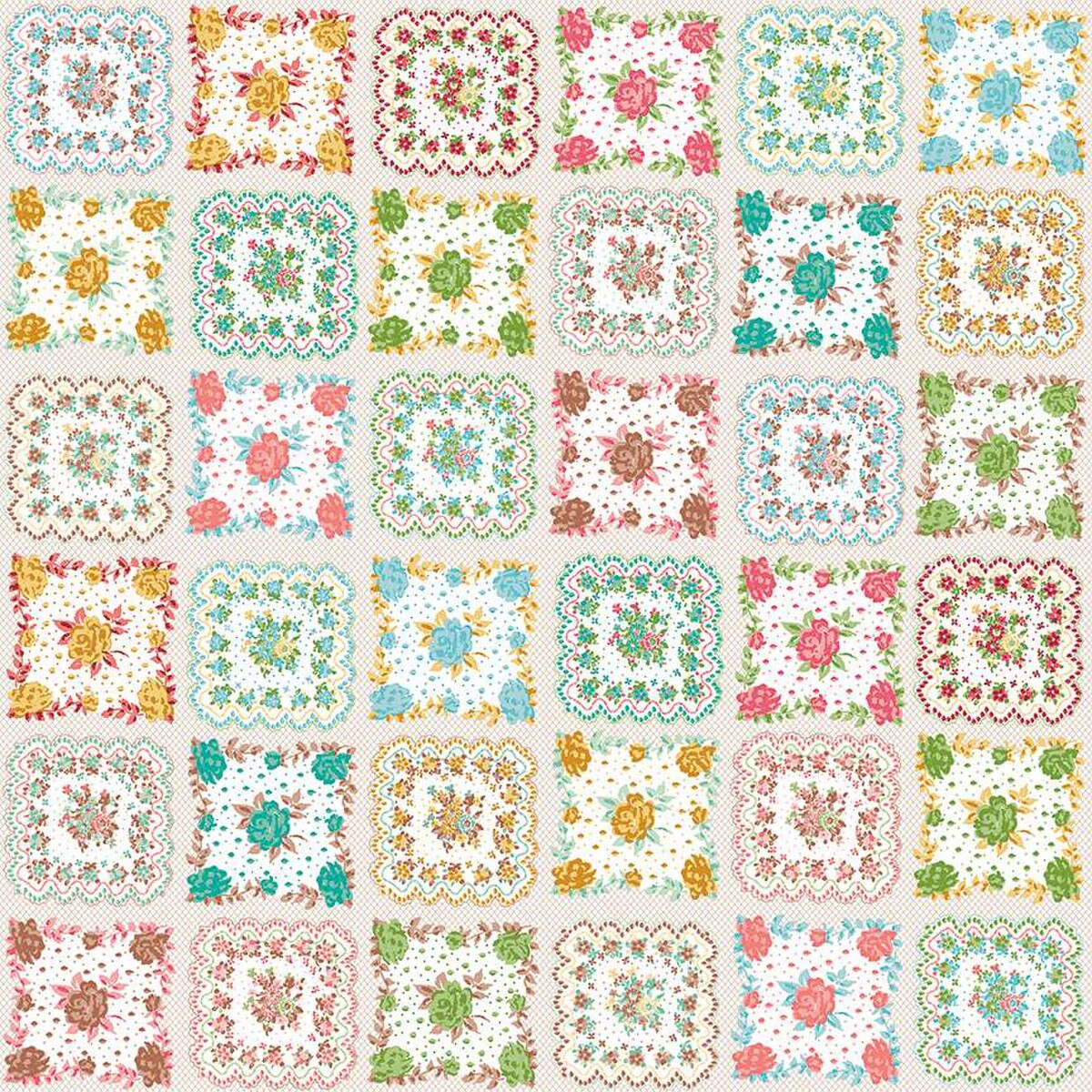 Granny Chic | 108" Quilt Backing - Handkerchief Multi by Lori Holt for Riley Blake | WB15575-MULTI