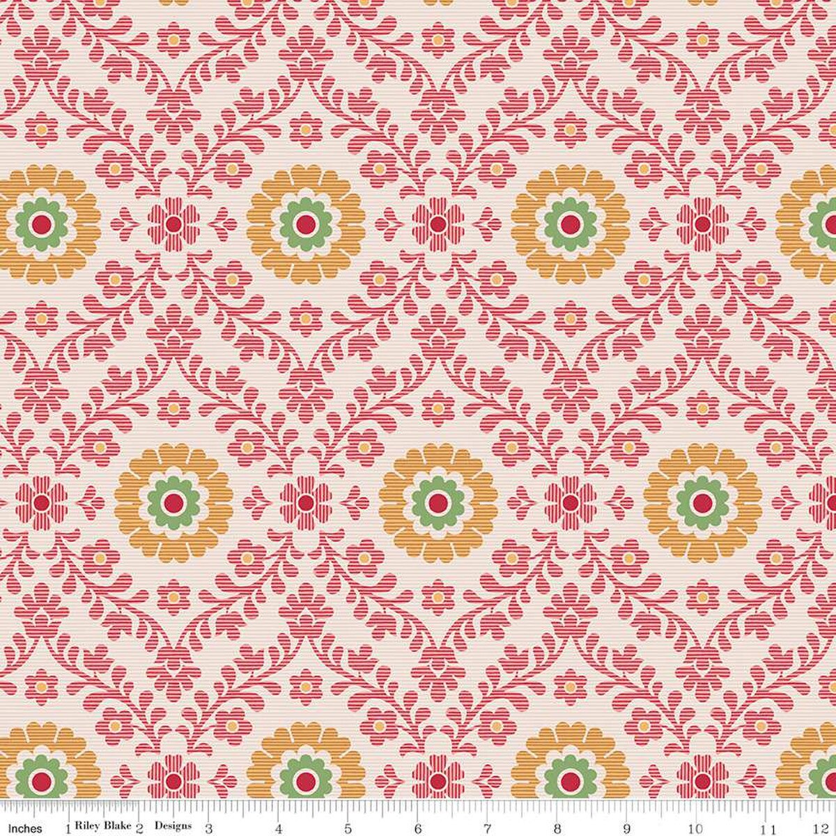 Granny Chic | 108" Quilt Backing - Wallpaper Marigold by Lori Holt for Riley Blake | WB15895-MARIGOLD