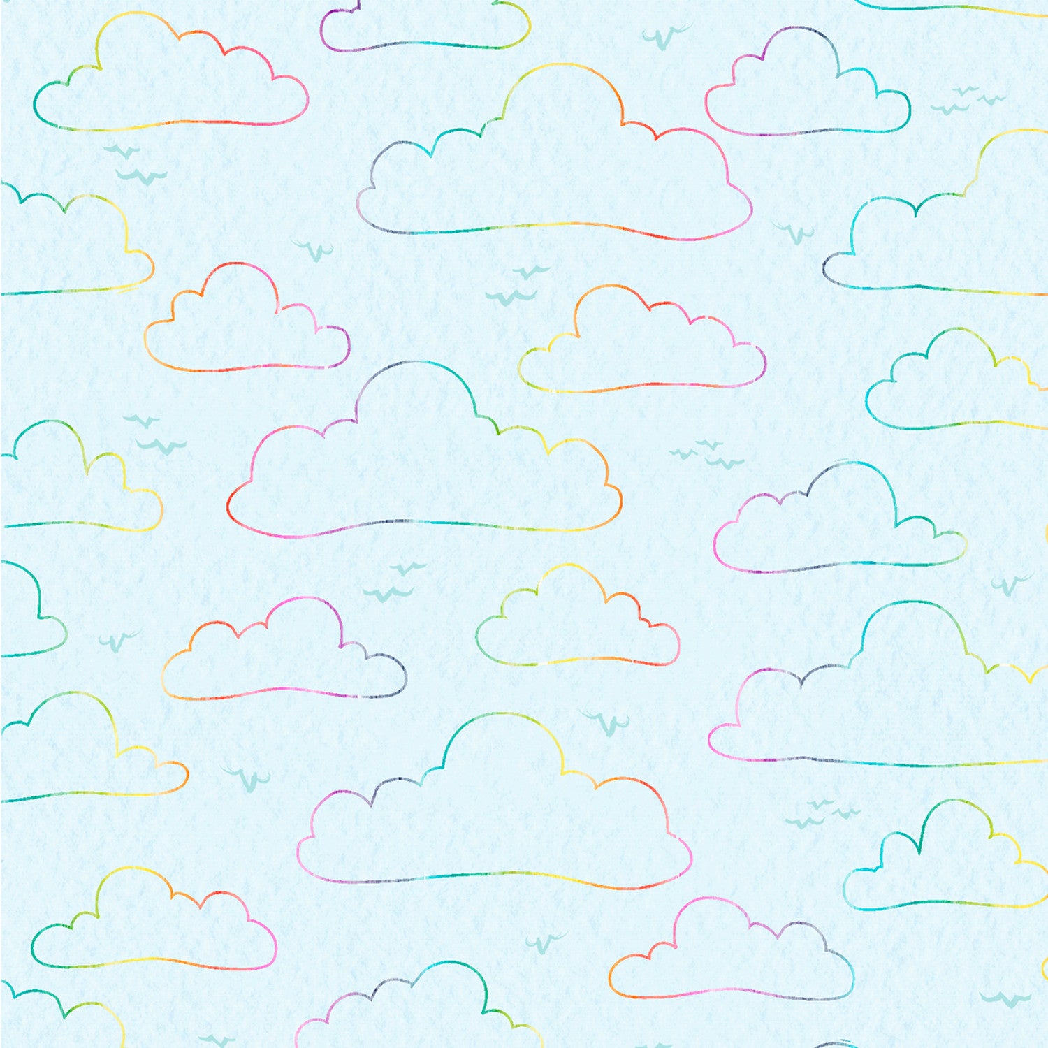 Whiskerville | Floating Clouds Light Turquoise by Sally Walsh for P&B Textiles | WSKR 5752 LT