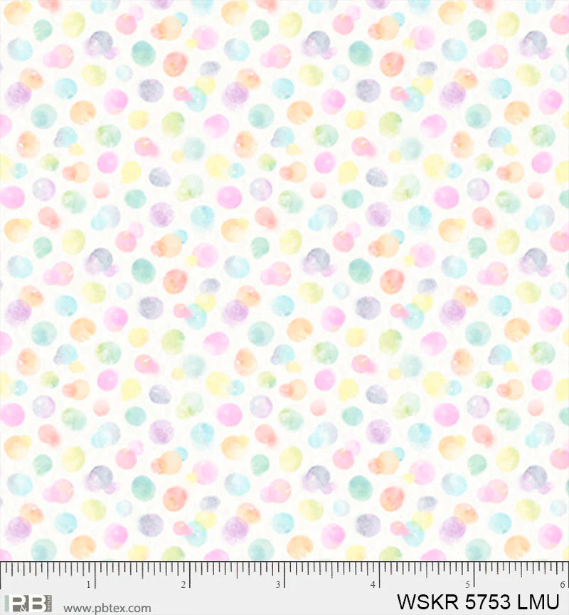 Whiskerville | Spotty Dots Multi by Sally Walsh for P&B Textiles | WSKR 5753 LMU