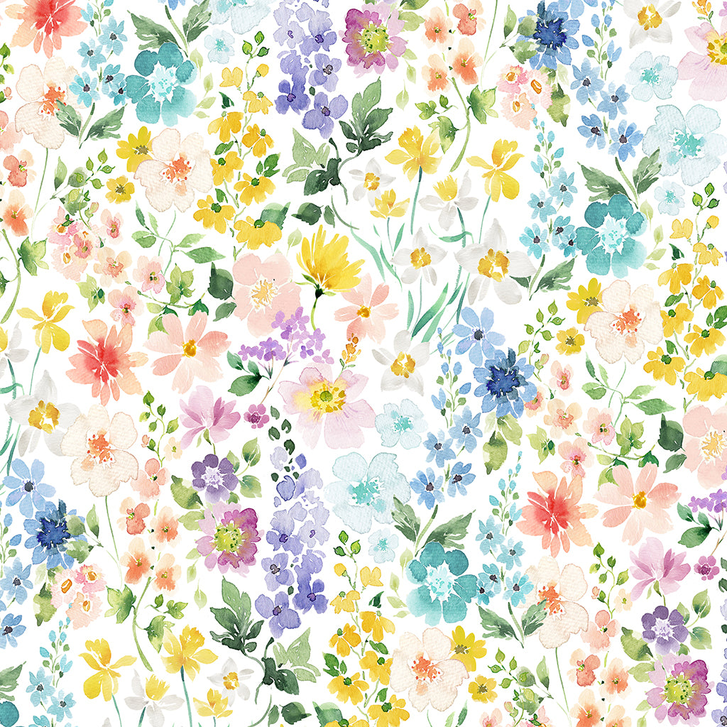 Spring Has Sprung | Multi Color Digital Flower Garden by Heatherlee Chan for Clothworks | Y4009-55