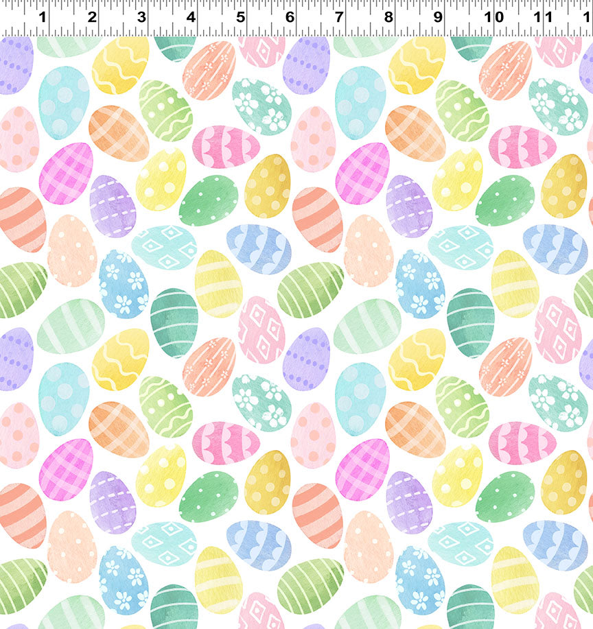 Spring Has Sprung | Multi Color Digital Easter Eggs by Heatherlee Chan for Clothworks | Y4010-55