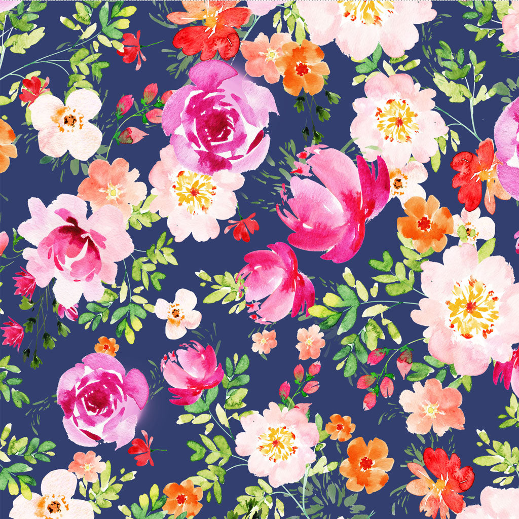 Flourish | Light Navy Digital Rose Garden by Heatherlee Chan for Clothworks | Y4093-93