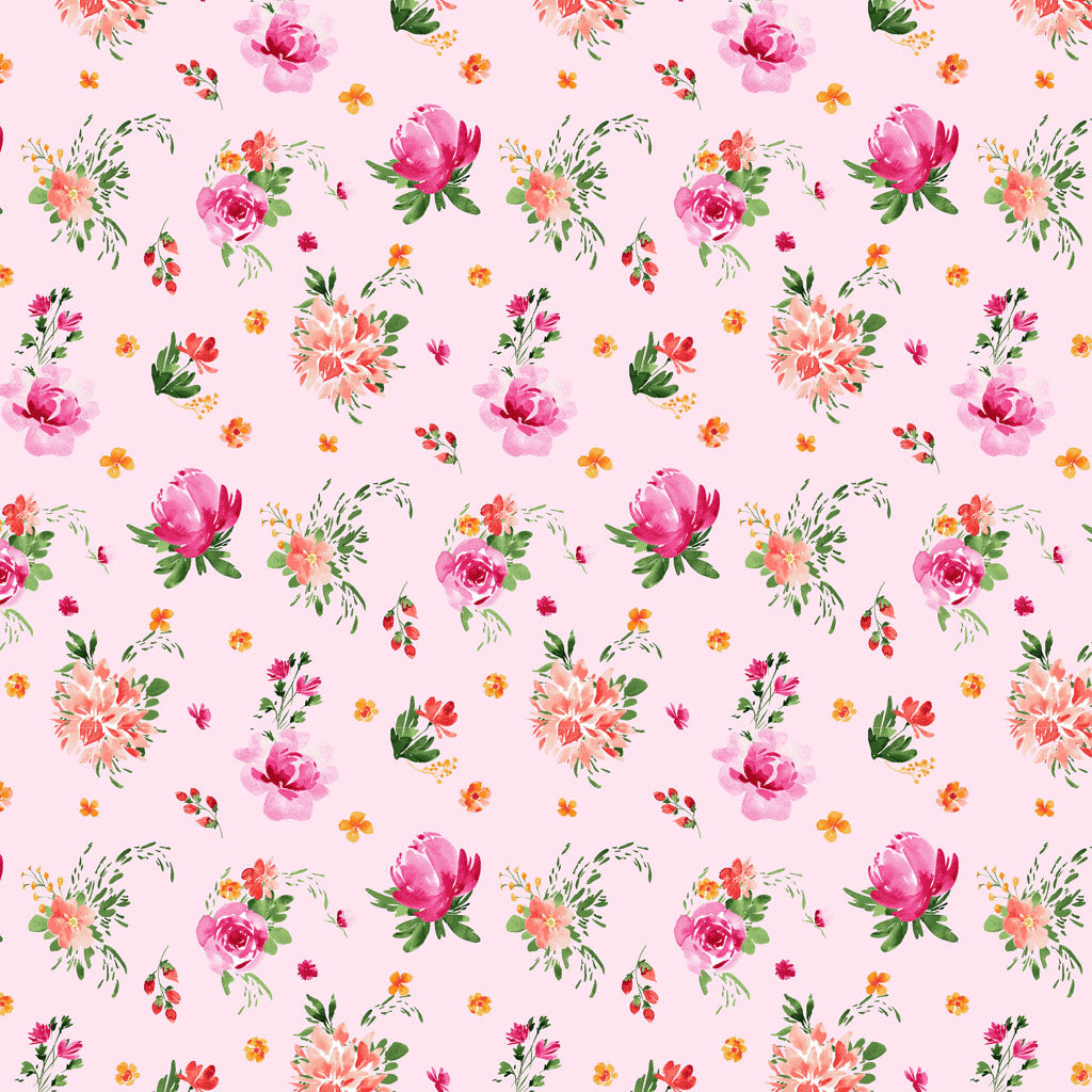 Flourish | Light Pink Tossed Floral by Heatherlee Chan for Clothworks | Y4095-41