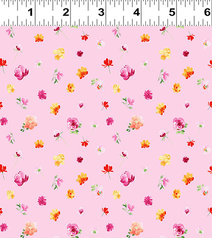 Flourish | Pink Ditsy Floral by Heatherlee Chan for Clothworks | Y4097-42