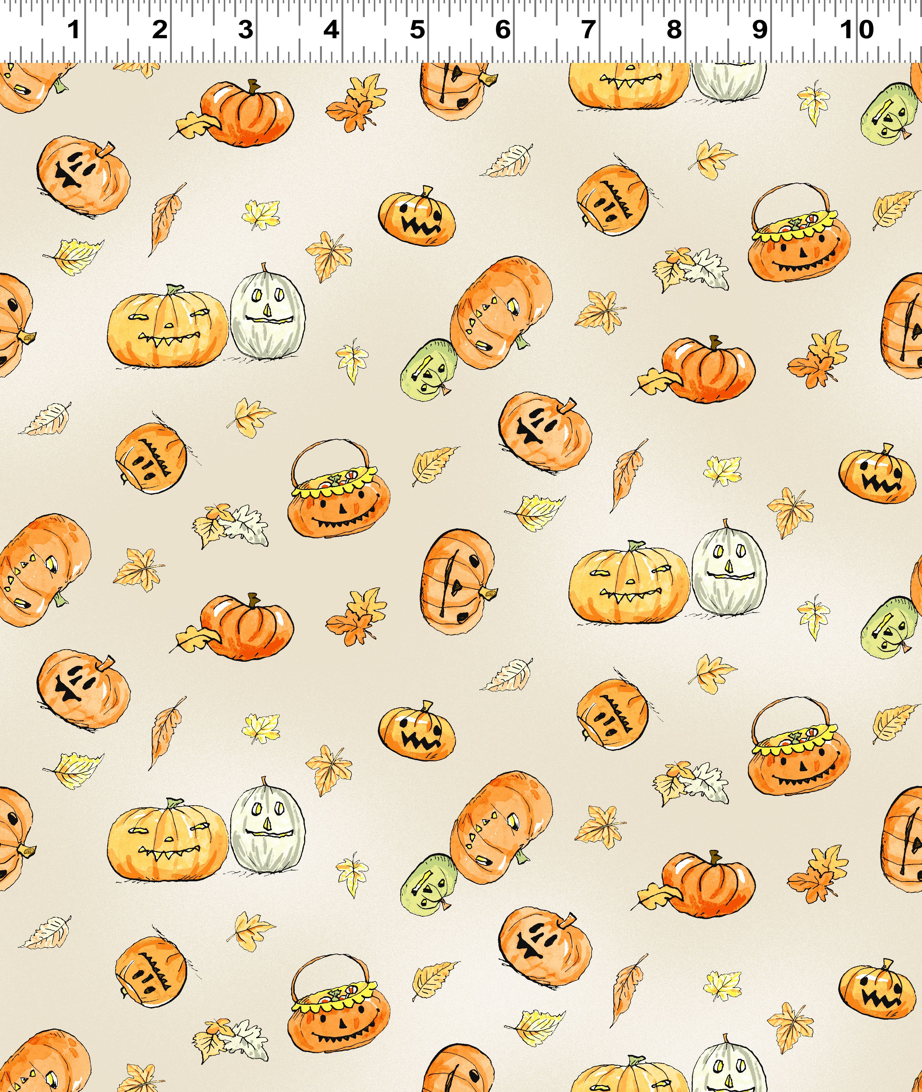 Halloween Parade | Cream Pumpkins by Anita Jeram for Clothworks