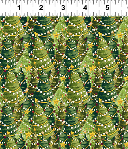 Gingerbread Christmas | Green Trees by Dan DiPaolo for Clothworks