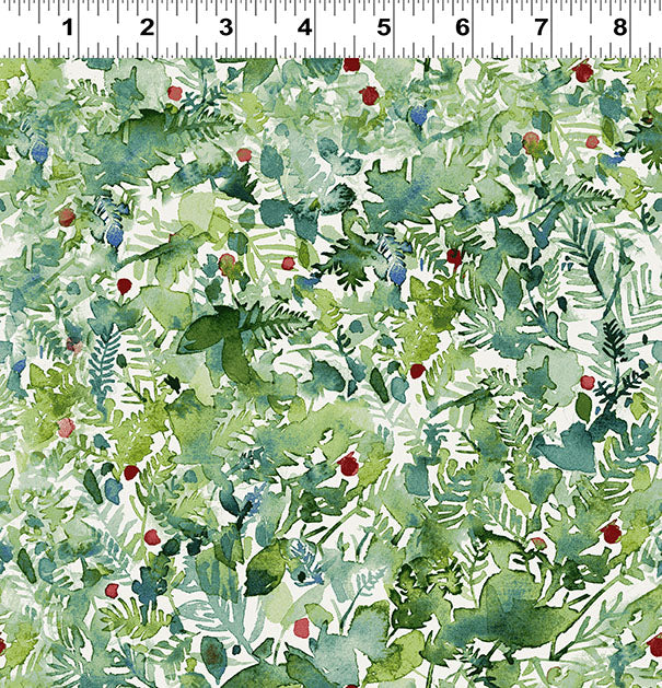 Snowman Christmas | Olive Foliage by Sue Zipkin for Clothworks | Y4145-24