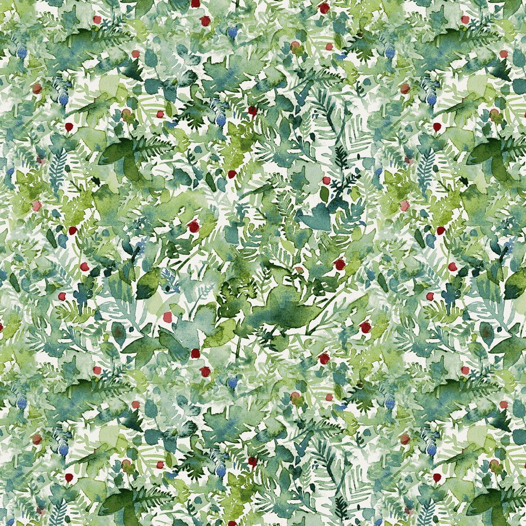 Snowman Christmas | Olive Foliage by Sue Zipkin for Clothworks | Y4145-24