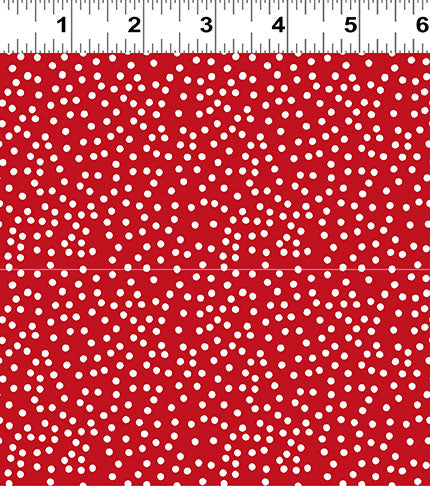 Snowman Christmas | Light Red Dots by Sue Zipkin for Clothworks | Y4148-4