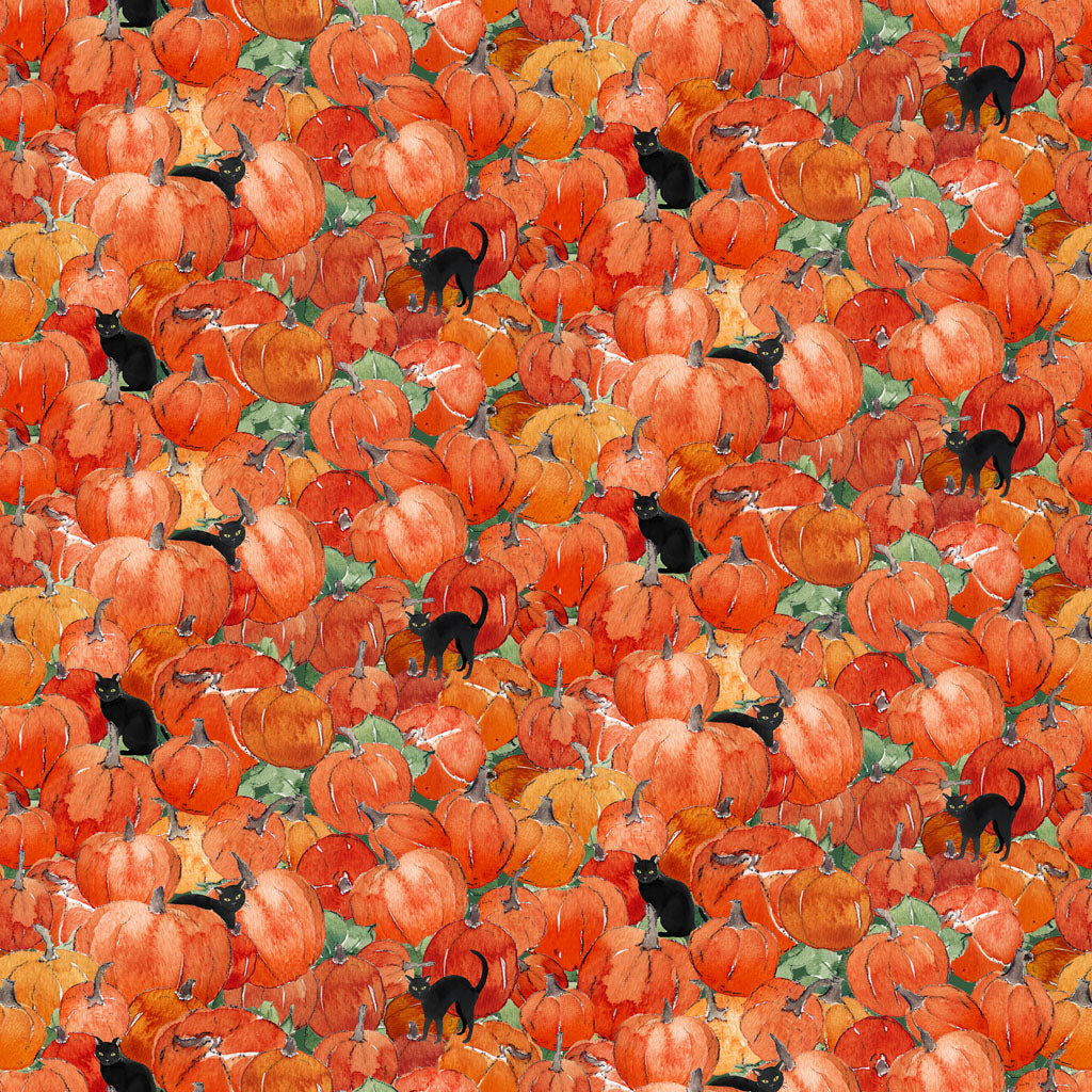 Toil and Trouble | Digital Pumpkins Orange by Heatherlee Chan for Clothworks