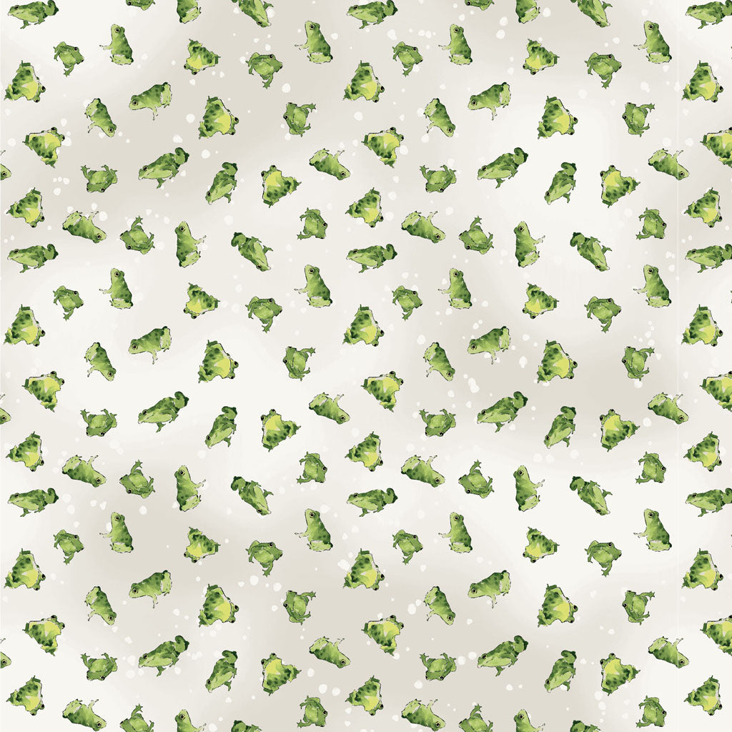 Toil and Trouble | Frogs Light Khaki by Heatherlee Chan for Clothworks