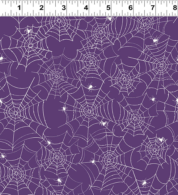 Toil and Trouble | Glow in the Dark Spiderweb Purple by Heatherlee Chan for Clothworks