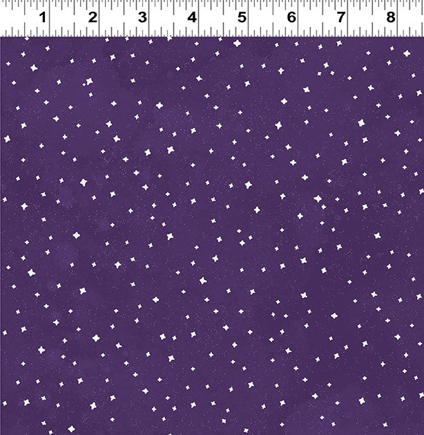 Toil and Trouble | Glow in the Dark Stars Purple by Heatherlee Chan for Clothworks