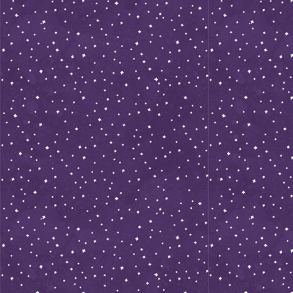 Toil and Trouble | Glow in the Dark Stars Purple by Heatherlee Chan for Clothworks