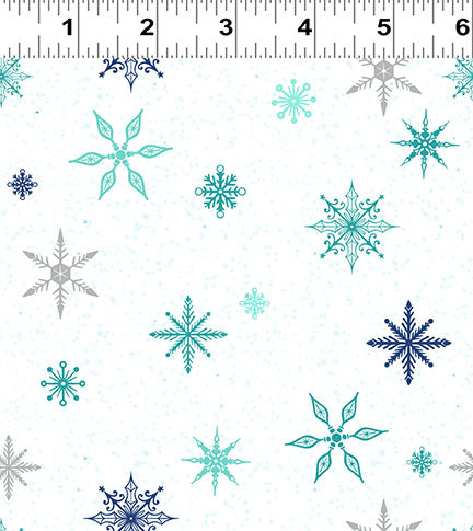 Snow Drift | Snowflakes White by Michael Zindell for Clothworks