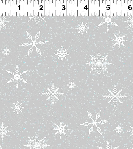 Snow Drift | Snowflakes Light Gray by Michael Zindell for Clothworks