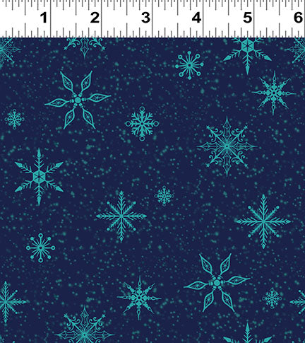 Snow Drift | Snowflakes Navy Blue by Michael Zindell for Clothworks