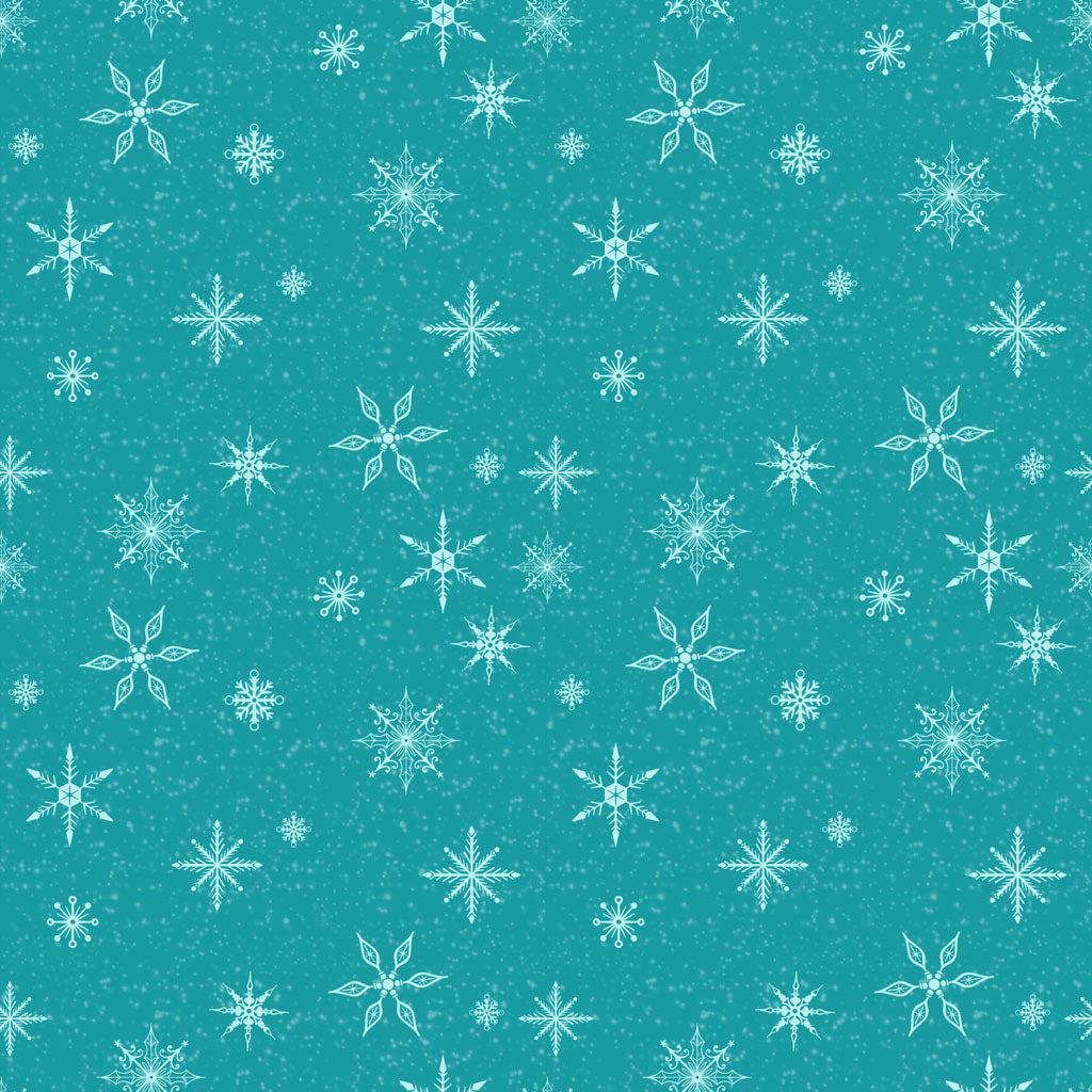 Snow Drift | Snowflakes Dark Turquoise by Michael Zindell for Clothworks