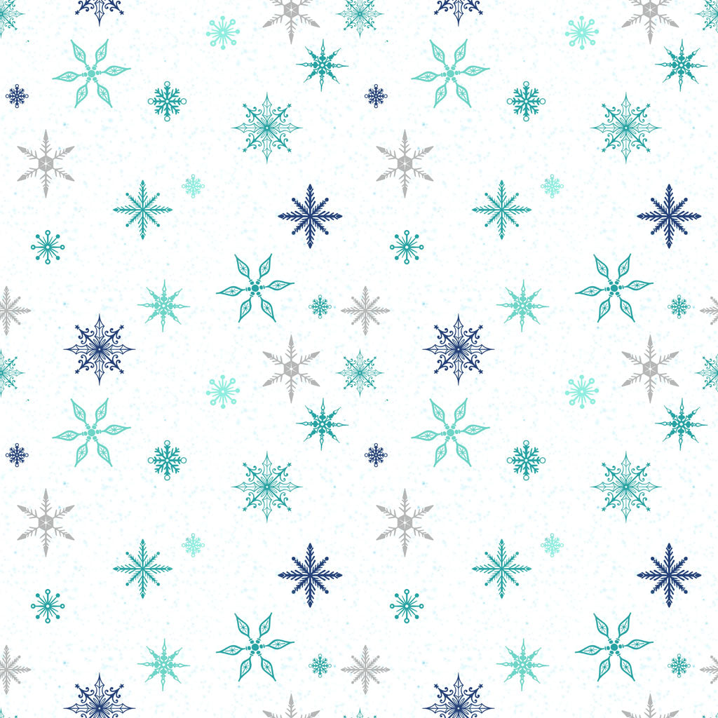 Snow Drift | Snowflakes White by Michael Zindell for Clothworks