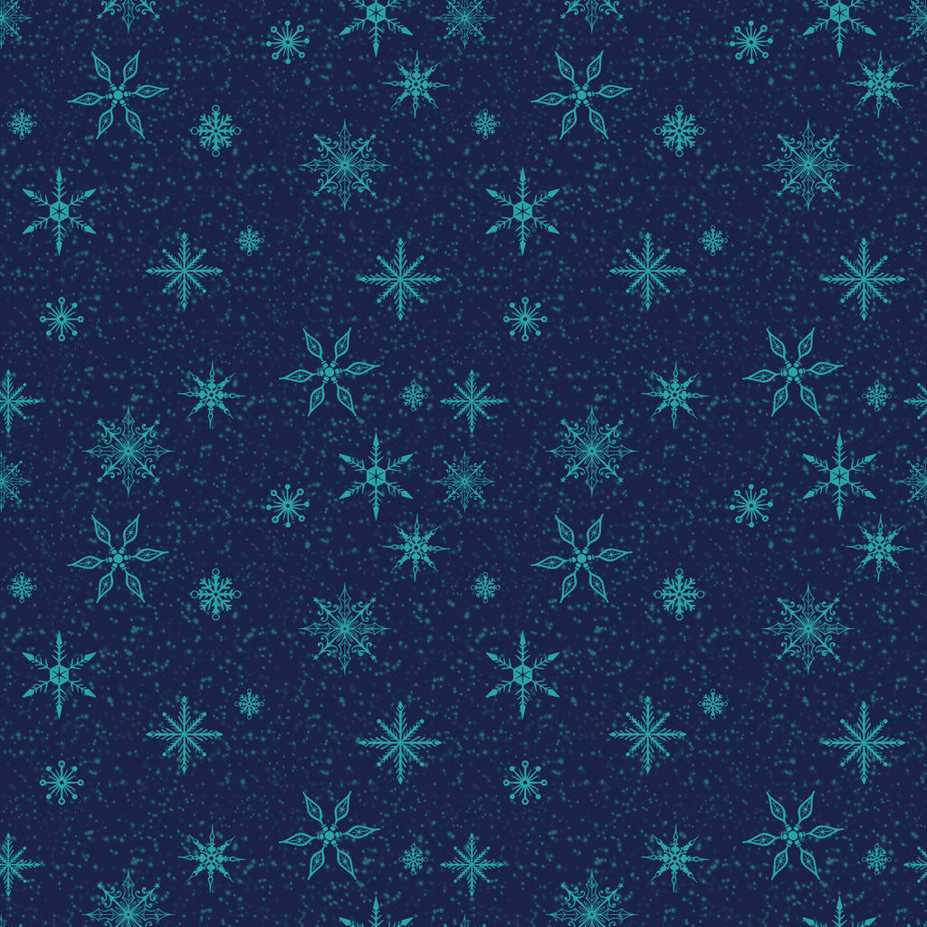 Snow Drift | Snowflakes Navy Blue by Michael Zindell for Clothworks