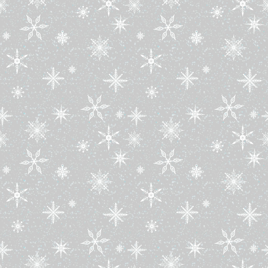 Snow Drift | Snowflakes Light Gray by Michael Zindell for Clothworks