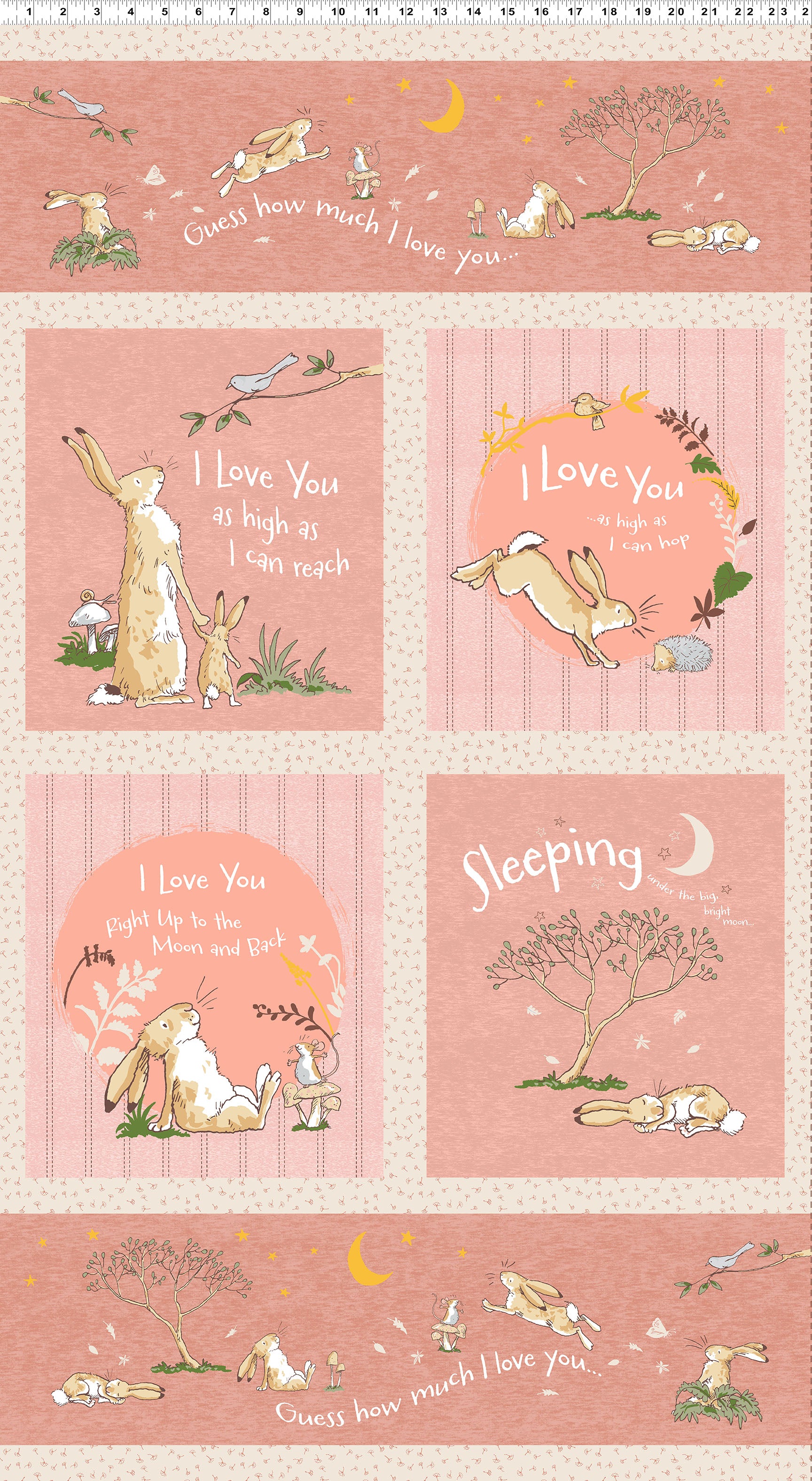 Guess How Much I Love You 2024 | Rust 24" Panel by Anita Jeram for Clothworks | 100% Quilting Cotton