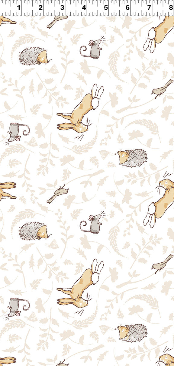 Guess How Much I Love You 2024 | White Forest Friends by Anita Jeram for Clothworks | 100% Quilting Cotton