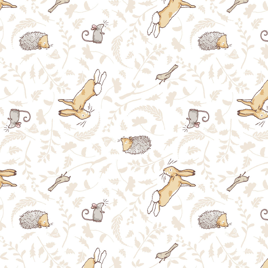 Guess How Much I Love You 2024 | White Forest Friends by Anita Jeram for Clothworks | 100% Quilting Cotton