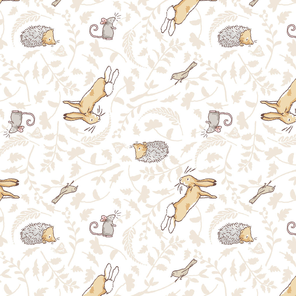 Guess How Much I Love You 2024 | White Forest Friends by Anita Jeram for Clothworks | 100% Cotton FLANNEL