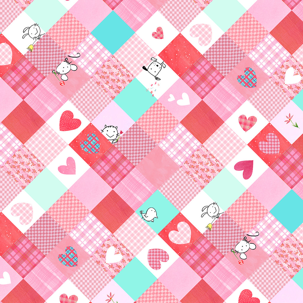 Love is in the Air | Digital Patchwork Multi Color by Jim Ishikawa for Clothworks | Y4289-55