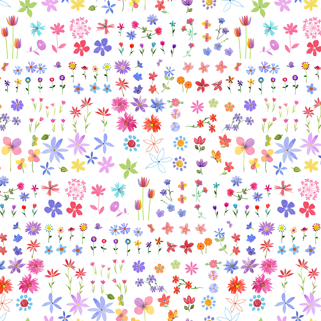 Love is in the Air | Digital Flower Garden White by Jim Ishikawa for Clothworks | Y4291-1