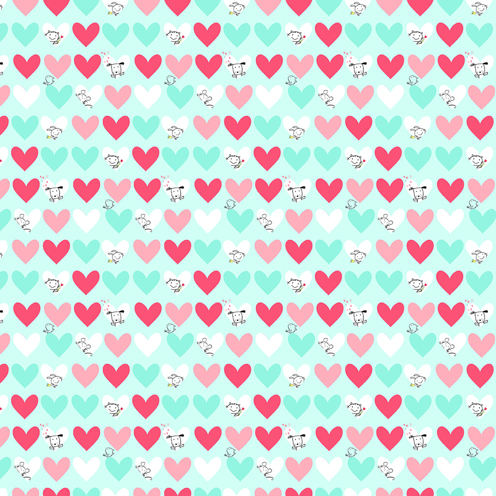 Love is in the Air | Digital Peekaboo Hearts Light Teal by Jim Ishikawa for Clothworks | Y4292-103